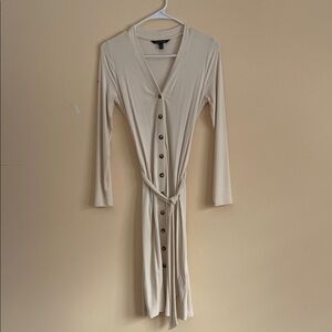 Banana Republic Cream Long Sleeve Dress